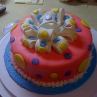 First Time Bow And Cake Covered In Fondent This is my first time making a bow out of mmf and also covering a cake with mmf.