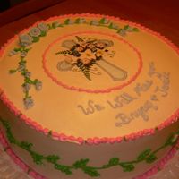 A Going Away For Pastor And Wife/ Youth Group All butter cream. Layer of yell and choc. It was just to heavy. My mistake. You learn from from you mistakes...