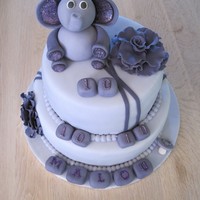 Purple Christning Cake For A Girl 