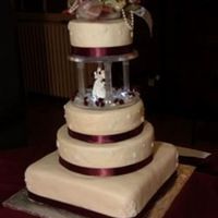 Wine Enchantment 12" sq, 10", 8", 6" rounds with BC filling in all but the 8" with lemon filling for the couple to take on...