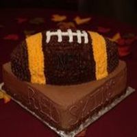 Redskins Football Grooms Cake Football on 10" Square Choc. on Choc.