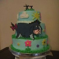 Side View Of Eeyore Cake color flow eeyore piece
