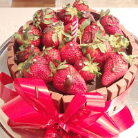 Kit Kat Strawberry Basket Chocolate Cake This is the best ooey gooey cake ever made. http://www.parties4me.com/2010/10/kit-kat-strawberry-basket-cake.html
