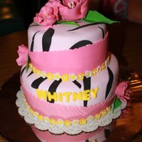 Pink/black Zebra Cake Whitney's Birthday Cake