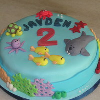 Under The Sea This is my 2nd fondant cake. Not perfect cos got many cracks. But the important thing is my son loved it!