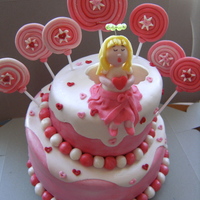 Valentine This was just a practice topsy turvy /valentine/ angel cake. I pearled the entire cake but you can't really see it. Sorry about the...