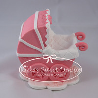 3D Sugar Pram - Cake Topper 