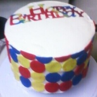 Dot Cake last minute design for a 21st birthday. buttercream with fondant accents, all fondant was cut with my cricut cake mini. the blank space was...