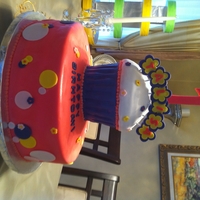 Talisa's 1St Birthday Cake Talisa's 1st Birthday Cake with giant cupcake and polka dots