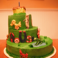 Wordworld Cake SMBC with fondant animals and buildings.