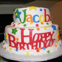 Primary Color Star Birthday Primary colors Star Birthday cake for a 3 years old birthday party