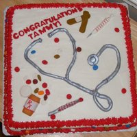 Graduation From Nursing School All of the things on the cake are made out of fondant