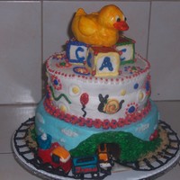Rubber Duckie And Train Cake 
