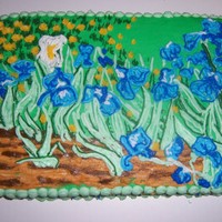 Irises Inspired By Van Gogh Cake 