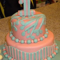 First Birthday Cake Fondant birthday cake with fondant candle holder