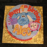 Blues Clues Cake Little guy wanted ALL the characters on there, so it took a while but he got most of them!