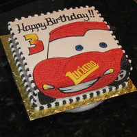 Lightning Mcqueen cake to go with the cookies....all BC