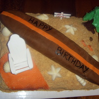 Surfboard, Beach Awesome info found on CC to make the chair and sign out of gumpaste and other good ideas. The surfboard I am not happy with but it is what...