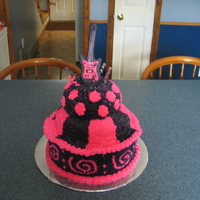 Rockstar Birthday Cake The guitar was molded out of Rice Krispie treats and covered with fondant. The curley cues on top were made out of fondant too. The entire...