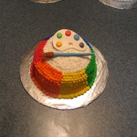 Art Teacher Cake I made this small cake as a Christmas present for my daughters' art teacher.