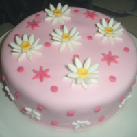 Pink Daisy Birthday Cake My second ever fondant cake for my daughter.