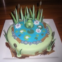 Frog Pond Birthday Cake I made this cake for my son's first birthday. I had so much fun doing it, and only my 4th cake using fondant! I got the idea for using...