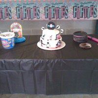 Birthday Fifties Sock Hop This cake was made for a little girl having a sock hop for her birthday. The cake was white covered in MMF and accents were also made out...