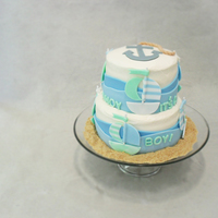 Ahoy It's A Boy! Ahoy It's a Boy! Nautical themed baby shower cake. Strawberry cake with cream cheese icing. Fondant details