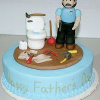 Plumber Cake This was for my dad, obviously he is a plumber. Made all accents with fondant.