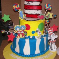 Dr. Seuss Birthday Loved doing this one. I love the colors. Buttercream w/ fondant accents. The hat is my first RKT covered in fondant and hand painted. I was...
