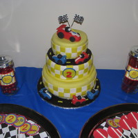 Race Car Cake Made this for my son's 2nd birthday. Everything is MMF.