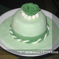 Mini Green Cake wasc with rasberry buttercream and jam filling. fondant accents. thanks for looking