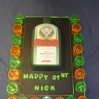 Jagermeister 21St Cake A friend asked me to made a cake for her son's 21st birthday - he's a MAD Jagermeister fan....it only made sense to replace the...