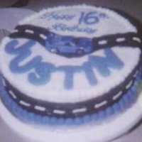 16Th Birthday Car Cake 16th Birthday cake for a new driver. Buttercream icing with a toy car.