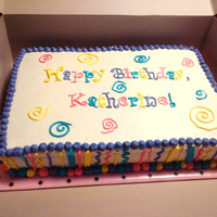 Bright Birthday WASC with vanilla buttercream frosting. Birthday girl loves bright colors.