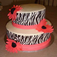 Zebra In A Flower Shop? I dunno. I can never come up with a good title. 8 and 6 inch lemon cakes with lemon cream cheese frosting. Stripes are edible images and...