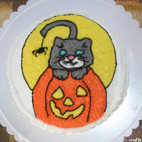 Halloween Theme This lemon buttercreme cake is easy to make. I looked online for a Halloween theme color sheet and printed it off, traced the pattern to...