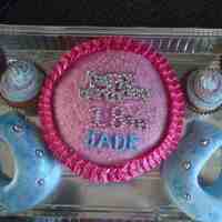 Rossette And Horse Shoes i have made this for my cousins 18th as she is mad on horses. it is ment to be a rossette and 2 horse shoes, i ran out of ribbon to finish...