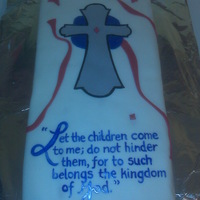 Children's Baptism Cake My friend's 3 children were baptized and wanted me to make a cake for the after-party.
