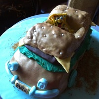 Spongebob Cake And Cupcakes For My Cousin's Son's 2Nd Birthday Chocolate marble cake with chocolate buttercream filling. my poor attempt at spongebob's krabby patty car!