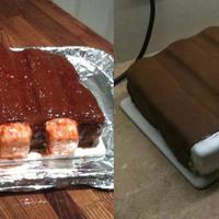 Ribs My first attempt at making a rack of ribs cake...only the 2nd cake I've ever decorated so it's a bit messy but I think it looks...