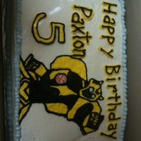 Bumblebee Transformer Cake 2 layer chocolate cake, all buttercream icing and decor