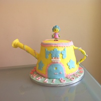 Fifi & The Flowertots Watering Can House buttercream and jam 5 layer maderia cake (spout and handle a nightmare)