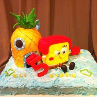 Karate Sponge Bob And Pineapple A little fellow wanted a Karate Sponge Bob cake... and with the help of the internet, I found the pics of what I was modeling from cake!