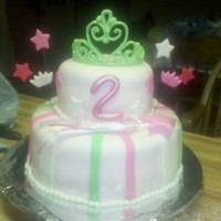 Princess Cake Pink princess cake with royal icing tiara.