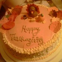 Thanksgiving Cake This is my first cake i've done! Its a vanilla cake vanilla filling with buttercream icing! i also hand did the figures out of...