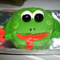 3D Frog And Rose This was my first 3D cake. I made it for my Mom's first Mother's Day as a Gramma.