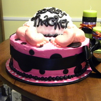 Cute Baby Bottom! Baby shower cake done for a friends sister! The nursery is done in hot pink and black, very fun!