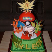 Pokemon Birthday This is a Pokemon cake I made for a 7 year old who knows EVERYTHING about Pokemon! I now know a lot about Pokemon myself, LOL!