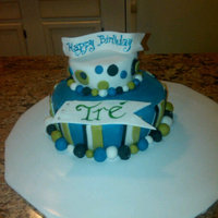 2 Tiered Fondant Cake edible banners